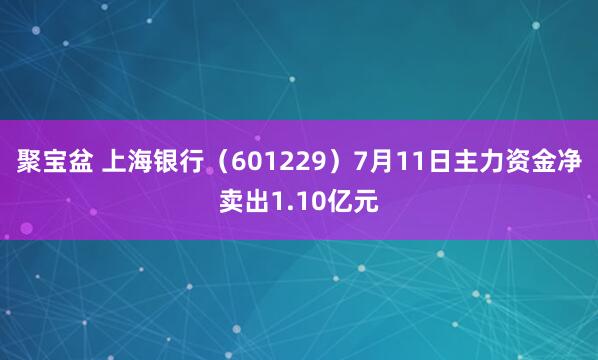 聚宝盆 上海银行（601229）7月11日主力资金净卖出1.10亿元