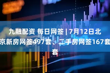 九融配资 每日网签 | 7月12日北京新房网签497套、二手房网签167套