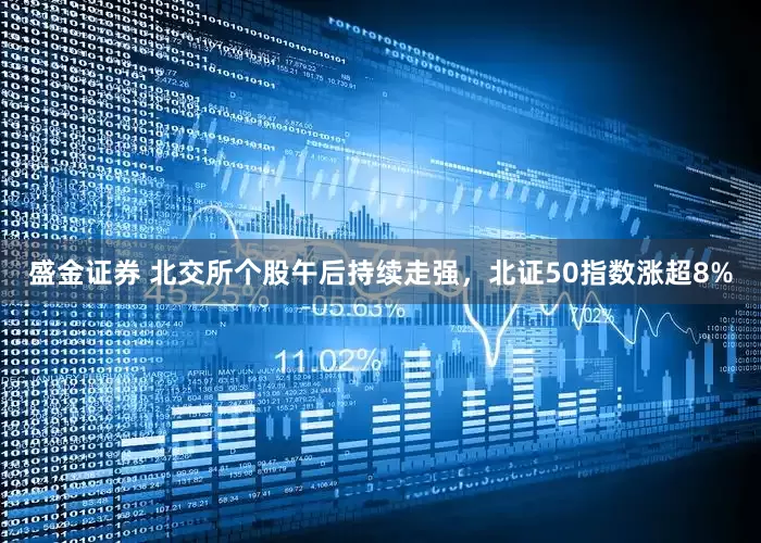 盛金证券 北交所个股午后持续走强，北证50指数涨超8%